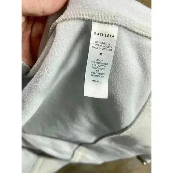 Athleta Jacket Women’s Medium Gray Camo Triumph Printed Hoodie Gypsum Full Zip - Picture 6 of 9